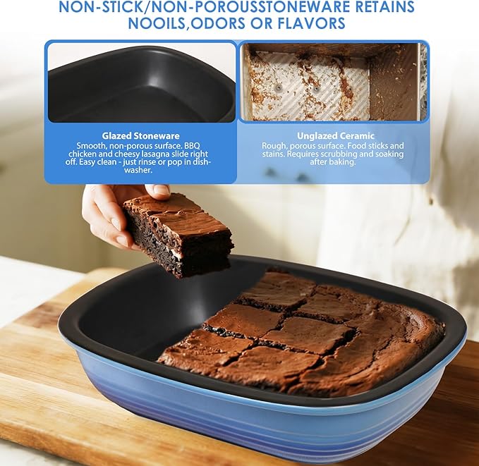 Ceramic Casserole Dish with Lid – 9x13 Stoneware Baking Dish with Lid - Image 6
