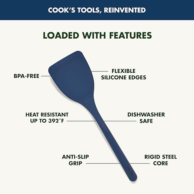 GreenPan Silicone Solid Turner Spatula, Flipping Cooking Kitchen Utensil - Image 4