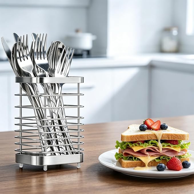 Utensil Holder, Stainless Steel Utensil Drying Rack - Image 9