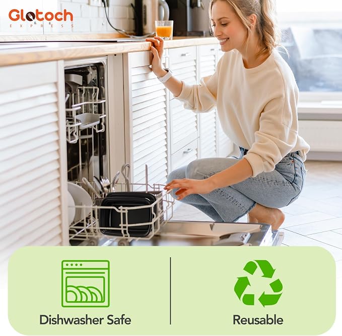 Glotoch 28oz Meal Prep Containers, 10 Pack Reusable Food Storage Containers - Image 3