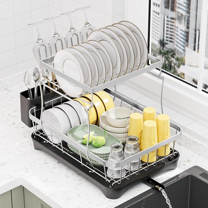 LIYI Dish Drying Rack, Large Dish Rack by LIYIBambooHairBrush