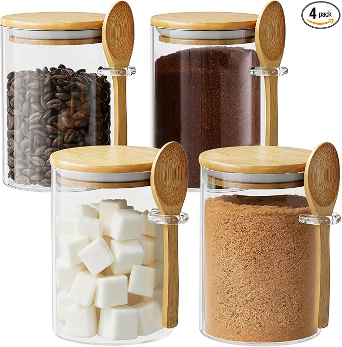 Glass Sugar Container with Spoon by OneDream