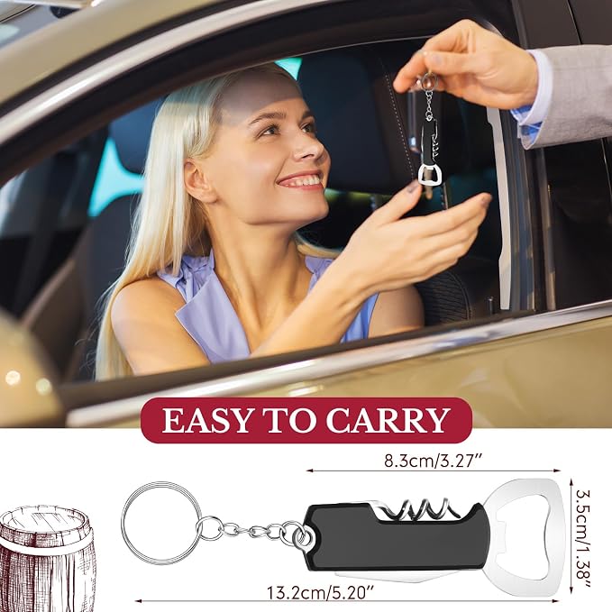 Ziliny 48 Pcs Bottle Opener Keychain Bulk Wine Bottle Beer Opener Keychain - Image 5