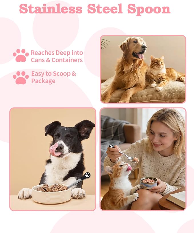 6 PCS Cat Food Can Covers Lids Set, Cat Bar Squeezer, Stainless Steel Wet Food - Image 5