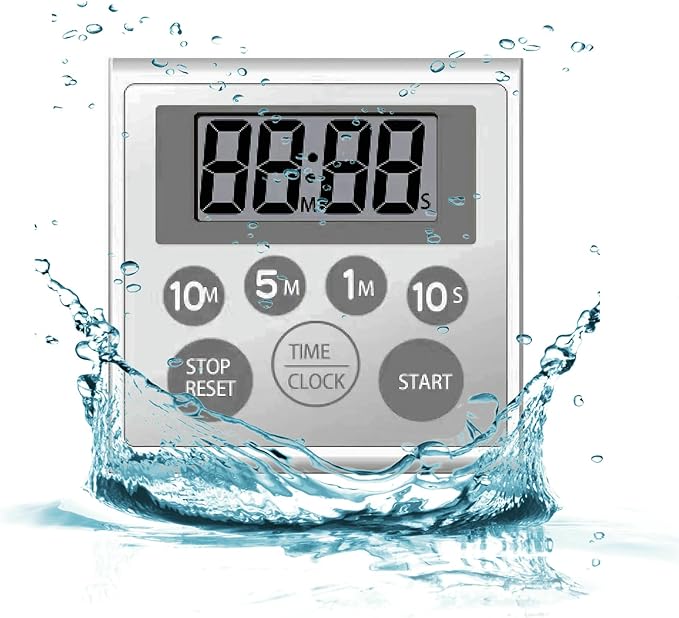 Digital Timer Waterproof Shower Timer Shower Clock Bathroom Kitchen Timer by NUOSWEK