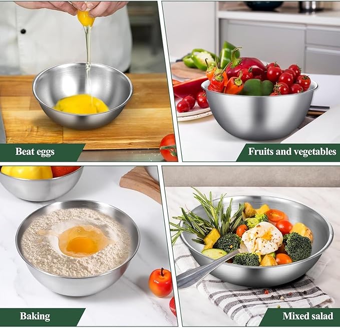 Mixing Bowls Set, Stainless Steel - Image 3