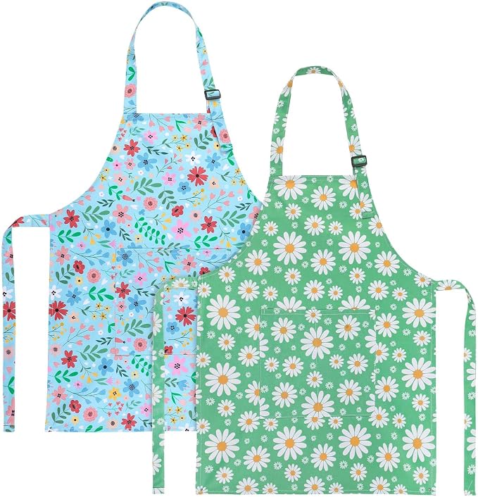 2 Pack Kids Apron, Cute Cooking Aprons, Waterproof Art Apron by XLSXEXCL