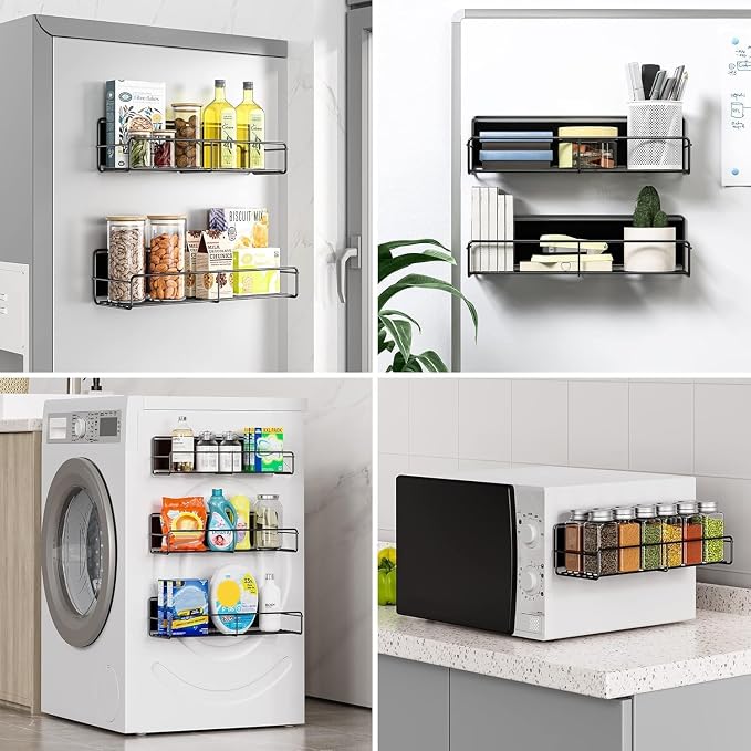 Mystozer 6 Pack Magnetic Spice Rack Organizer, Space Saver - Image 3