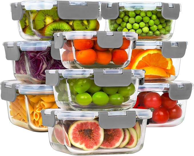 HOMBERKING Glass Food Storage Containers by HOMBERKING