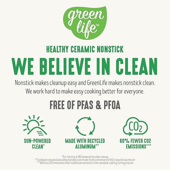 GreenLife Non Stick Fry Pan Set 7" & 10", Non-Toxic PFAS-Free Ceramic Skillet - Image 11