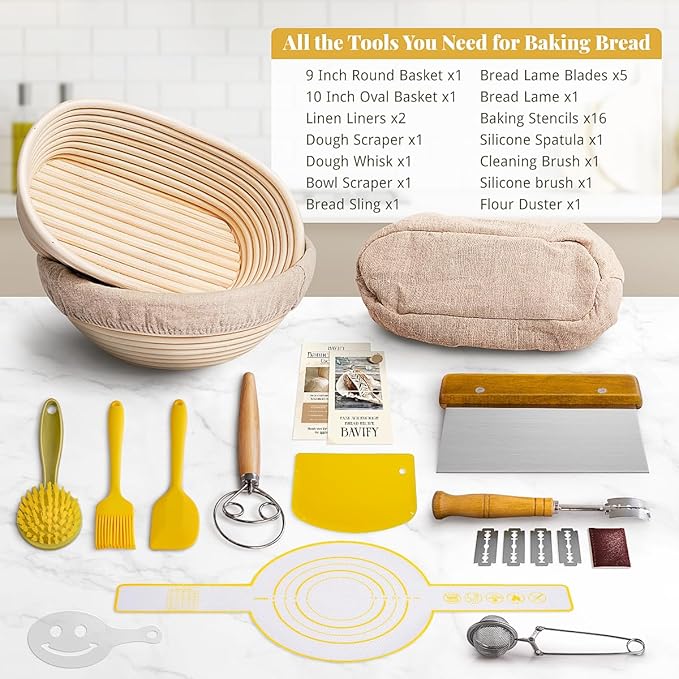 Sourdough Starter Kit, Banneton Bread Proofing Baskets Set, Sourdough Bread - Image 6