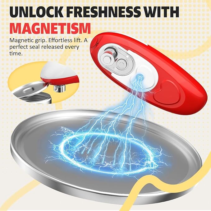 Handsfree One Touch Electric Can Opener, Smooth Edge Automatic Can Opener Fits - Image 5