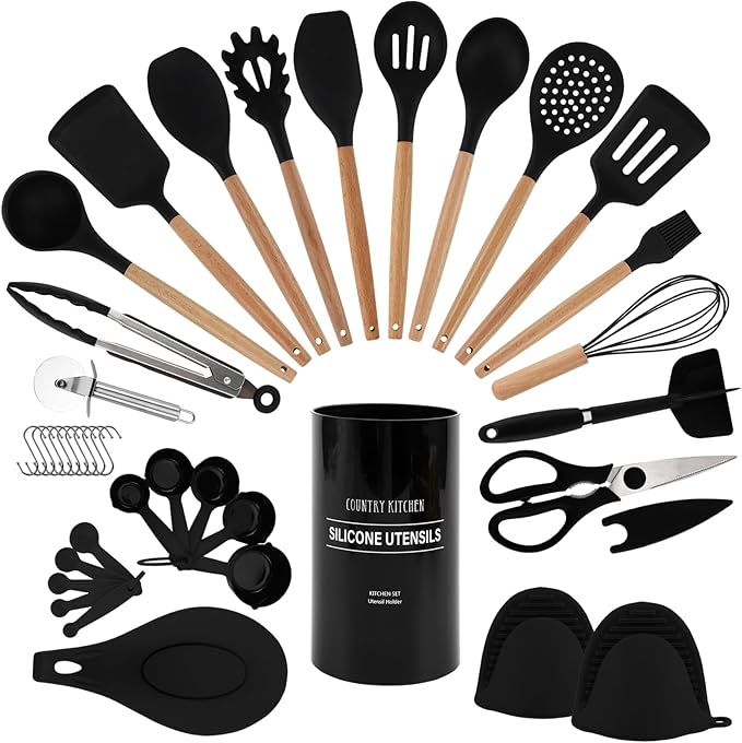 Country Kitchen Non Stick Silicone Utensil Set by CountryKitchen