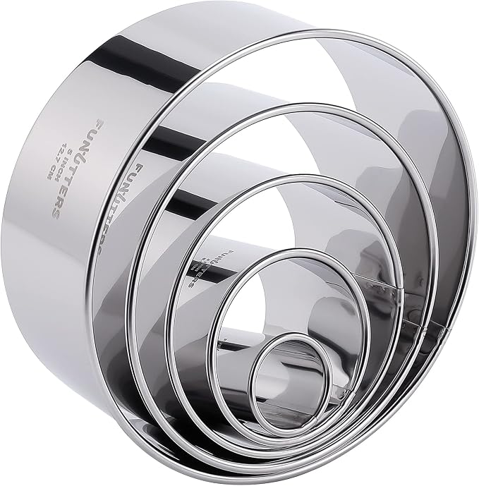 Cookie Cutter Set, Measuring 1'', Round Metal Baking Rings - Image 8
