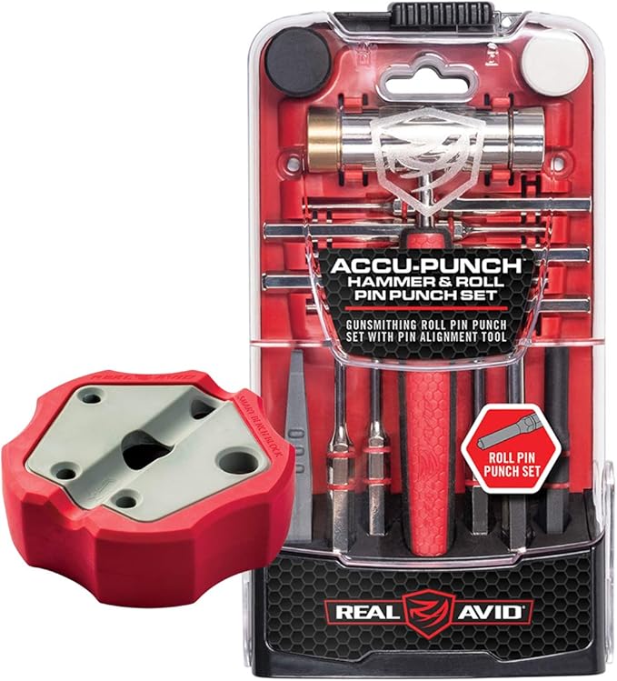 Real Avid Roll Pin Punch Set & Hammer + Non-Slip Magnetic Bench Block | 10 by RealAvid