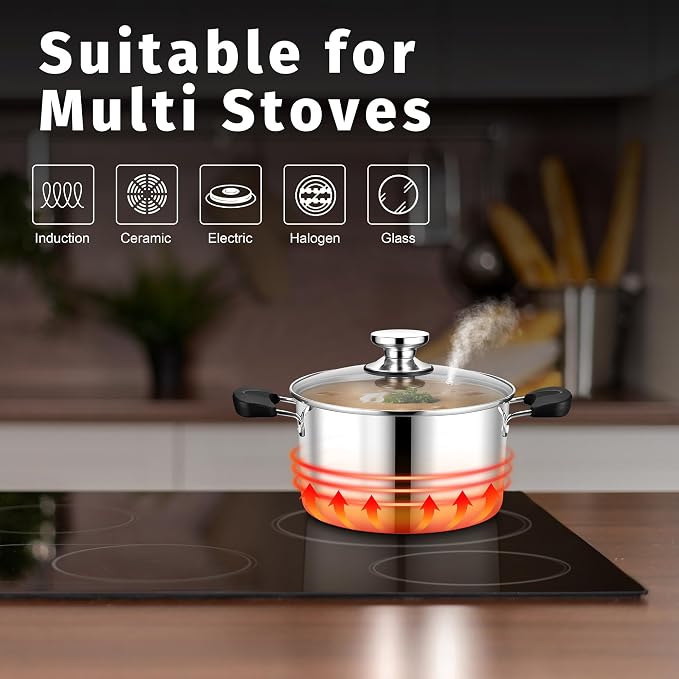 4 Quart 3-Ply Cooking Stock Pot - Image 7