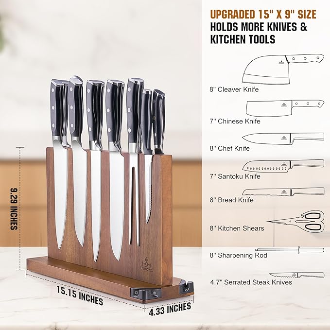 ENOKING 15.2" Extra Large Magnetic Knife Block - Image 6