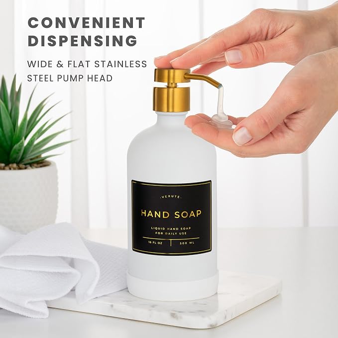 Hand and Dish Soap Dispenser for Kitchen and Bathroom, Stainless Steel Pumps - Image 4