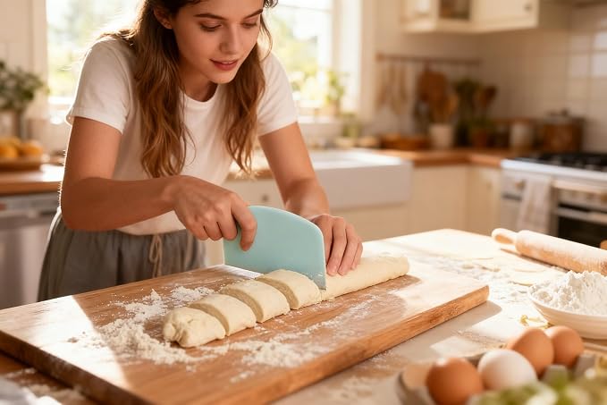 5-Pack Dough Scraper Bowl Food-safe Plastic Dough Cutter Flexible Bench - Image 2