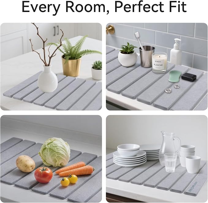 Stone Drying Mat for Kitchen Counter, Drying Matt Kitchen Counter, Quick Dry - Image 4