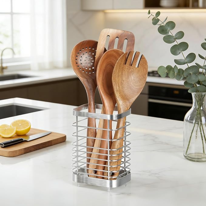 Utensil Holder, Stainless Steel Utensil Drying Rack - Image 7