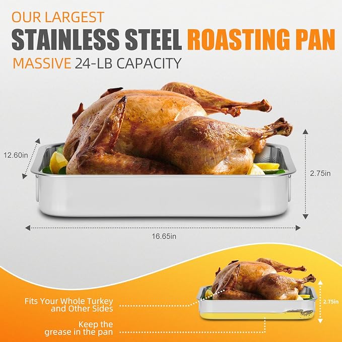 Stainless Steel Turkey Roasting Pan - Image 2