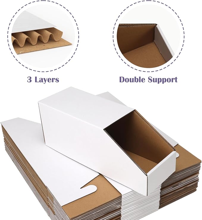 EXYGLO Stackable Cardboard Storage Bins 30 Pack, Corrugated Organizer Bins - Image 3