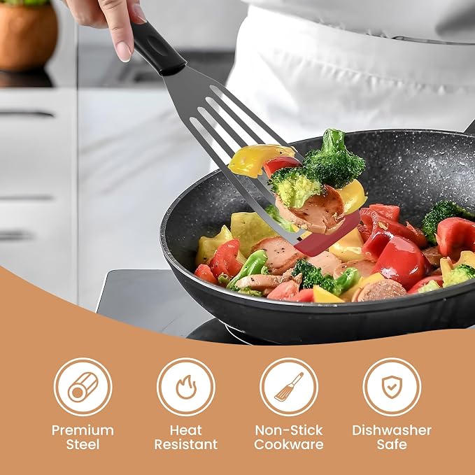 2Pack Silicone Fish Spatulas for Nonstick Cookware, Fish Turner Spatula - Image 2