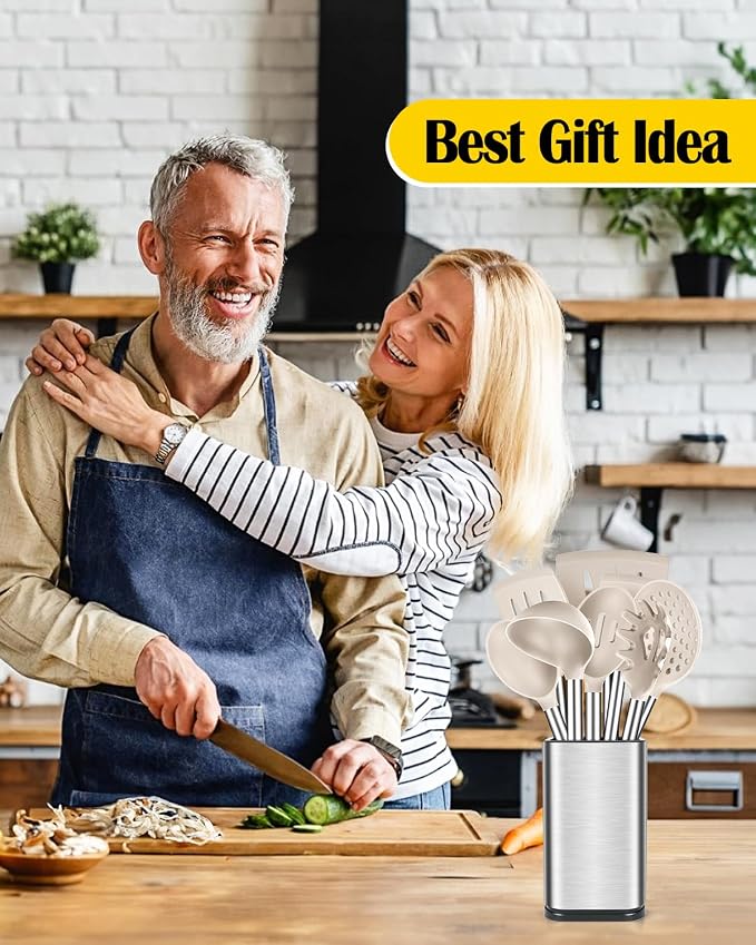 Silicone Cooking Utensil Set, BPA Free Heat Resistant Kitchen Tools - Image 6