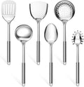 E-far 6-Piece Cooking Utensils Set, Stainless Steel Kitchen Utensils, Metal by E-far