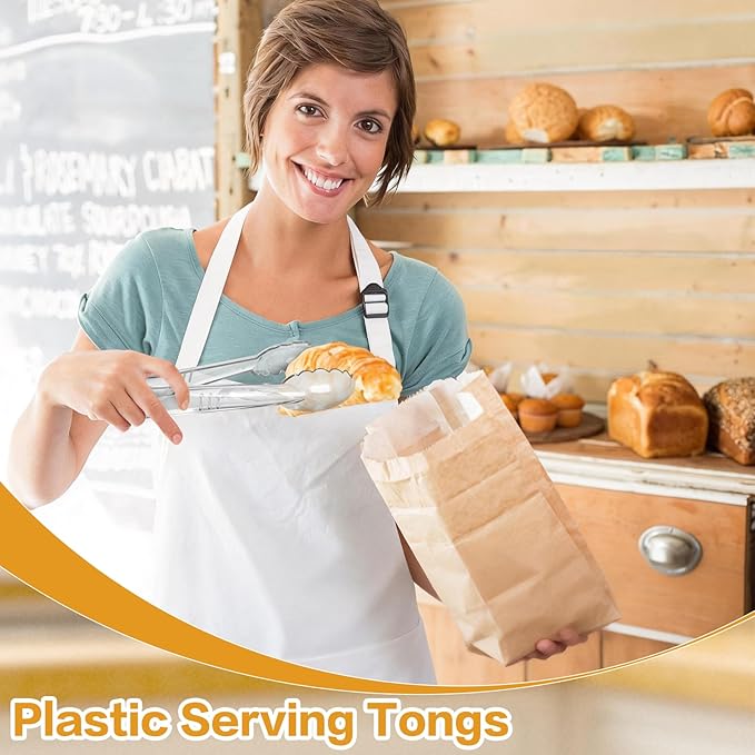 Mwellewm 12 Pc Serving Tongs 9 Inch Bulk Reusable or Disposable Plastic Tongs - Image 2