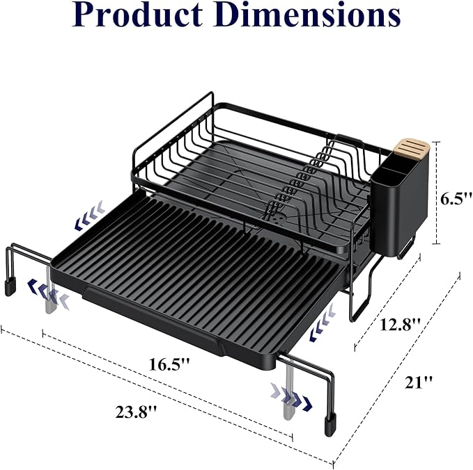 Kitsure Extendable Dish Drying Rack - Image 5