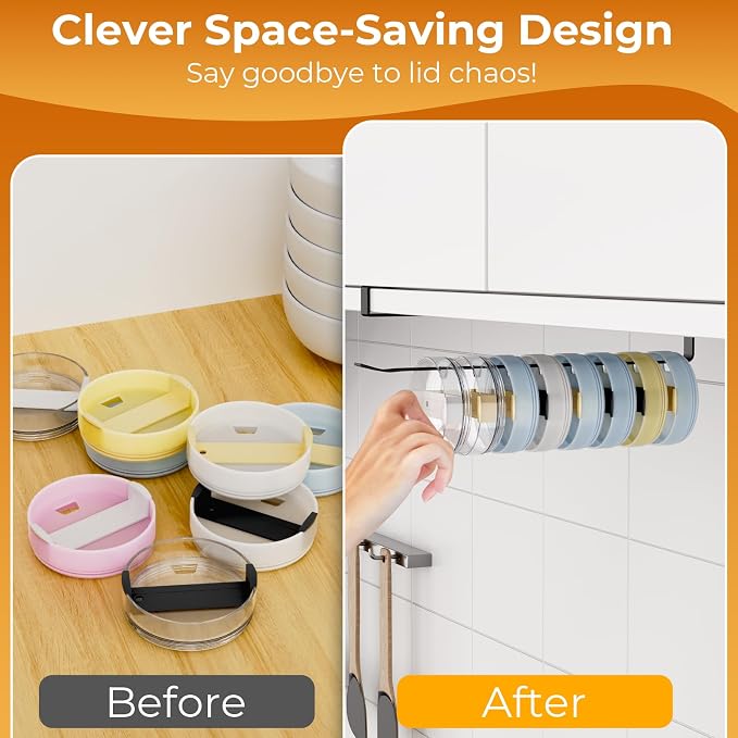 Quehun 2 PCS Tumbler Lid Organizers, Ample Lid Capacity Up to 30 Lids, No - Image 7
