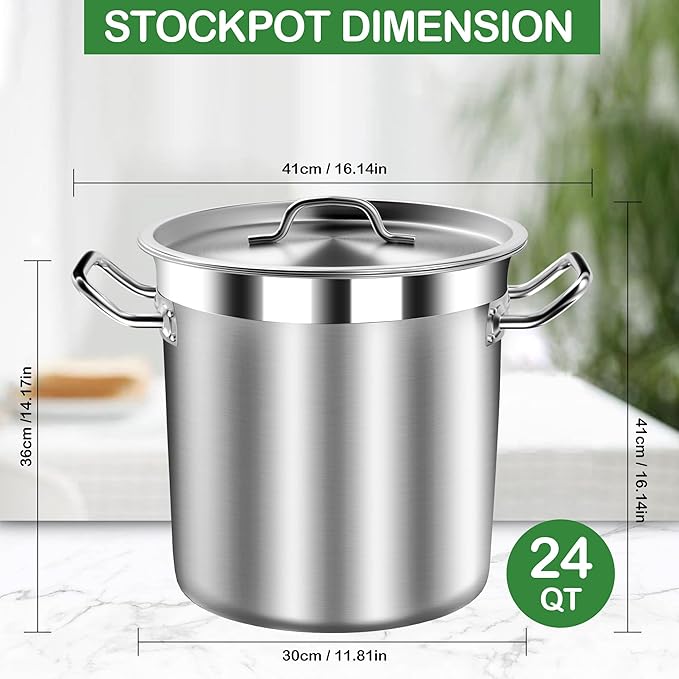 STOCKPOT Stainless Steel 24 Quart Stock Pot - Image 5