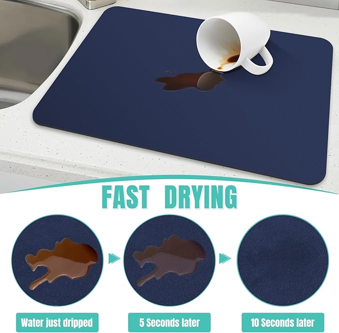 WISELIFE Coffee Mat Super Absorbent Dish Drying Mat Bar Accessories Match - Image 3