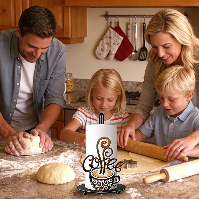 Coffee Themed Paper Towel Holder Countertop - Image 6