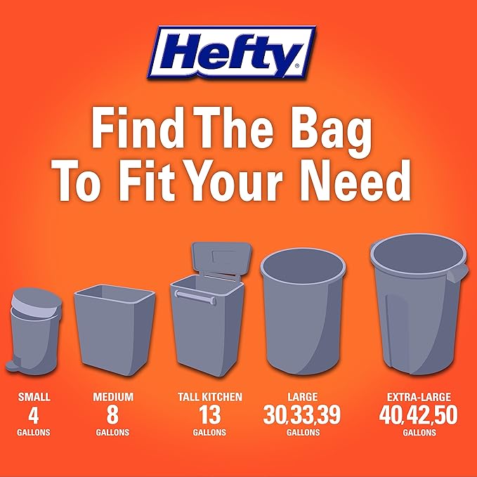 Hefty Ultra Strong Made with 50% Recovered Materials* Tall Kitchen Trash Bags - Image 6