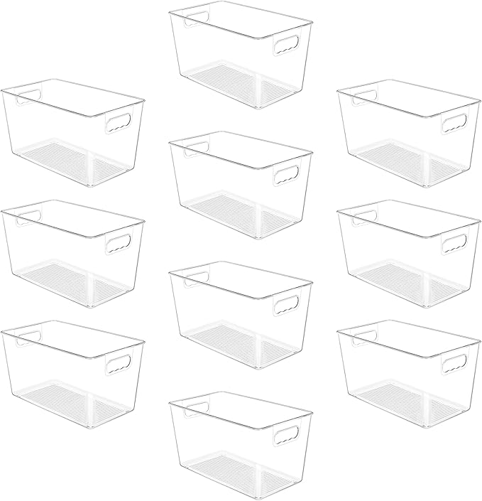 YIHONG 10 Pack Clear Pantry Organizer Bins, Plastic Containers by YIHONG