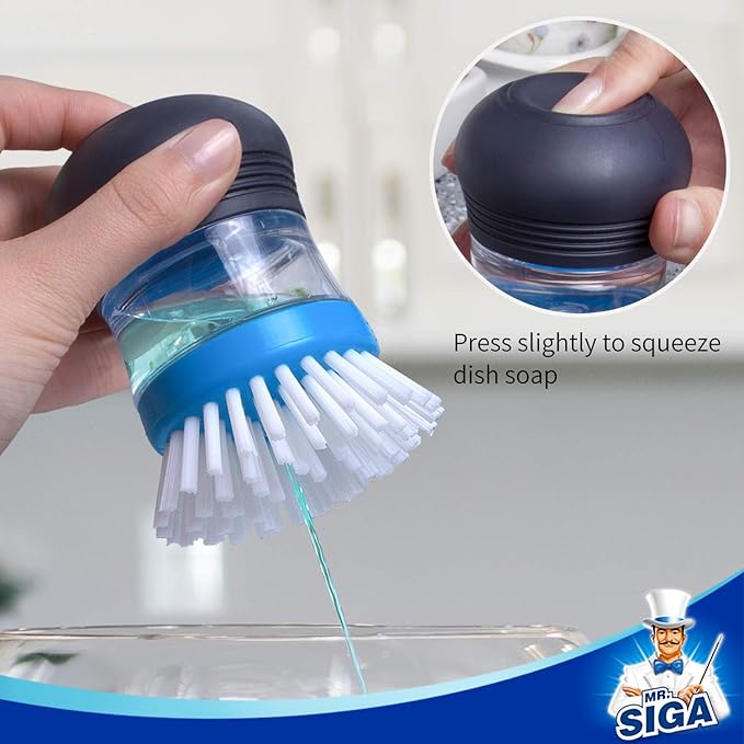 MR.SIGA Soap Dispensing Palm Brush, Kitchen Brush - Image 5