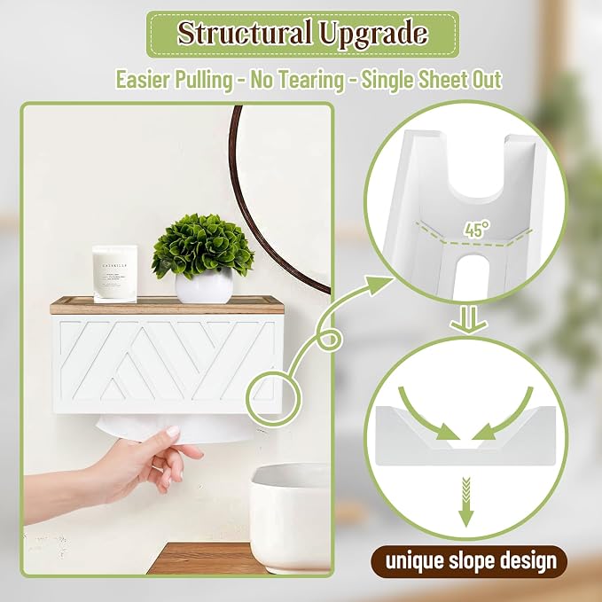 Set of 2 Paper Towel Dispenser Wall Mount, Paper Towel Holder Wall Mounted - Image 4