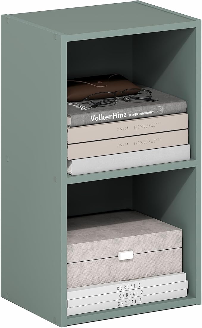 Furinno PASIR Book Shelf, 2-Tier Modern Bookshelf, Open Shelves Bookcase 9 x 12 - Image 3