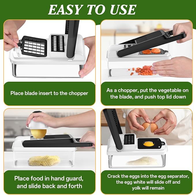 HomeHacks Vegetable Chopper Vegetable Cutter, 15 in 1 Kitchen Gadget, Onion - Image 6