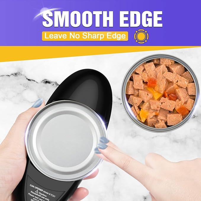 One Touch Battery Operated Electric Can Opener Fits Almost Size Can - Image 4