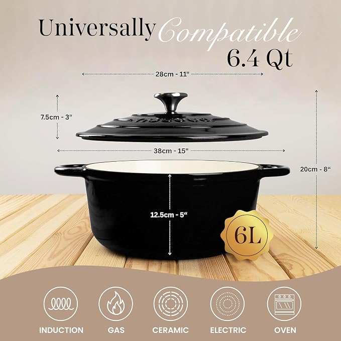 Nuovva Enamelled Cast Iron Dutch Oven Pot - Image 2