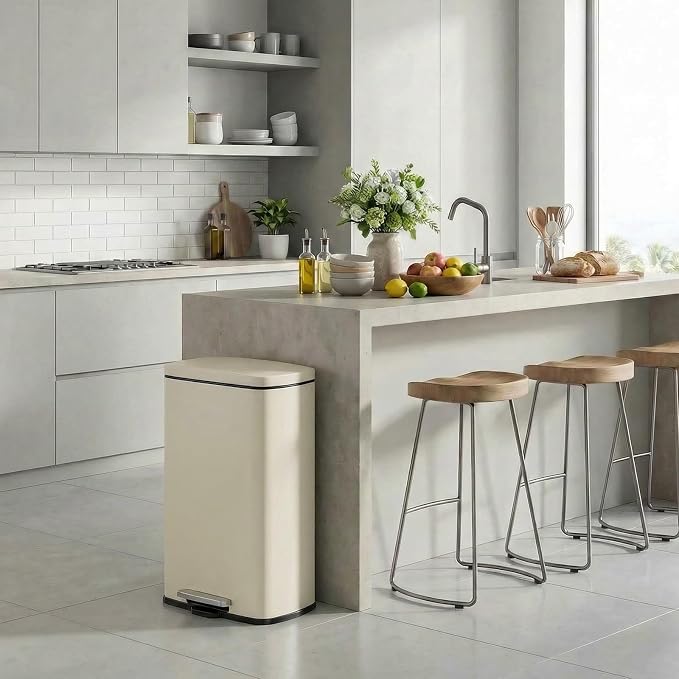 8 Gal Kitchen Trash Can, 30L Recycling or Garbage Bin, Brushed Stainless Steel - Image 7
