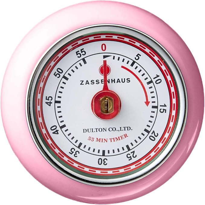 Zassenhaus Magnetic Retro Kitchen Timer, Classic Mechanical Cooking Timer - Image 2