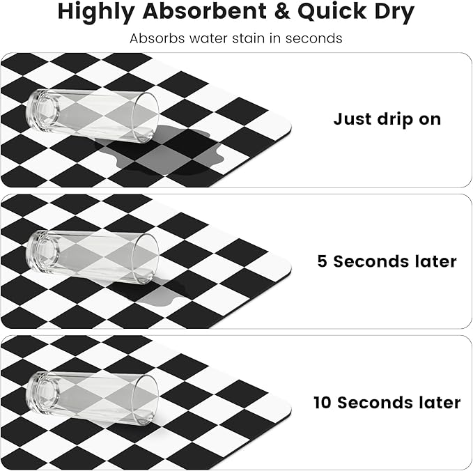 12" x 20" Checkered Dish Drying Mat - Image 6