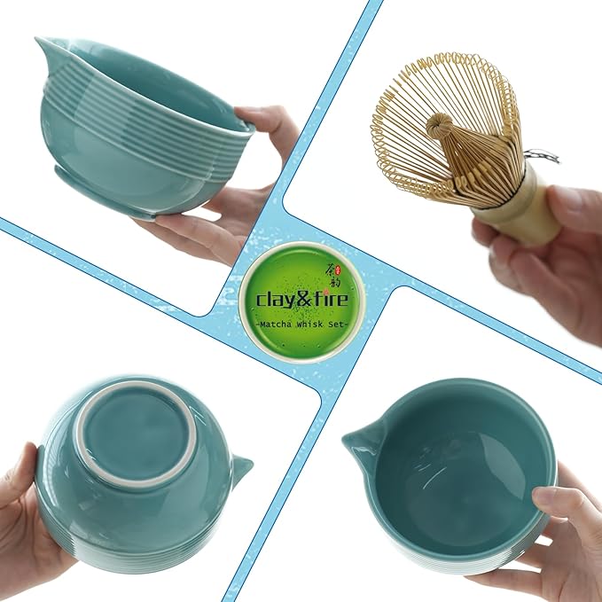 Clay&Fire Matcha Whisk Set, Ceramic Matcha Set, Matcha Bowl - Image 4