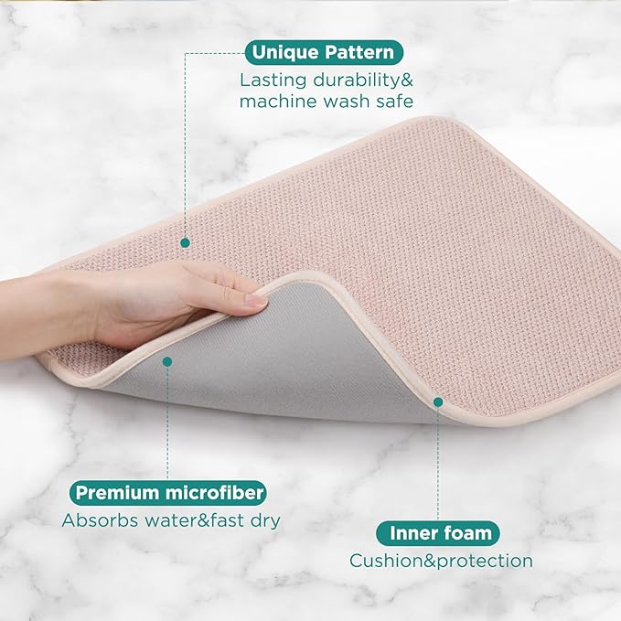 GeeRic Microfiber Dish Drying Mat Happy New Year, Super Absorbent Kitchen Dish - Image 3