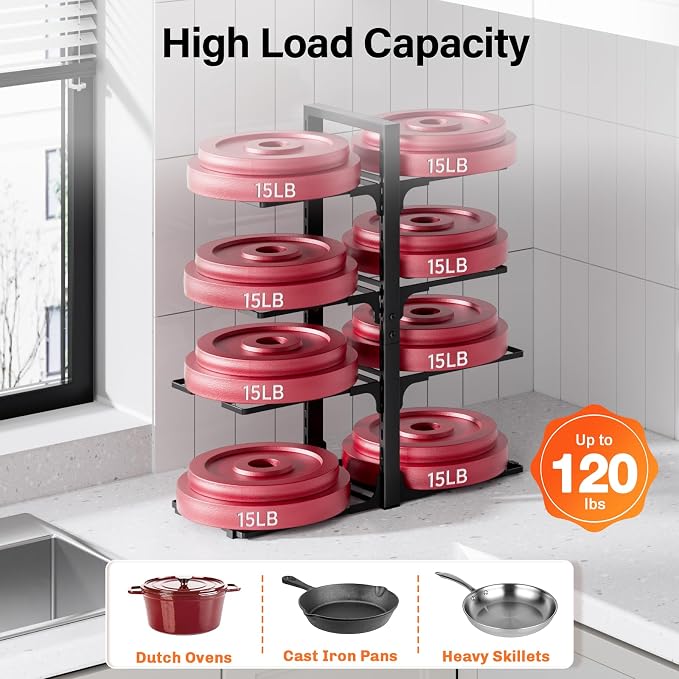 MUDEELA Pots and Pans Organizer under Cabinet 20.8" Height, Heavy Duty - Image 3